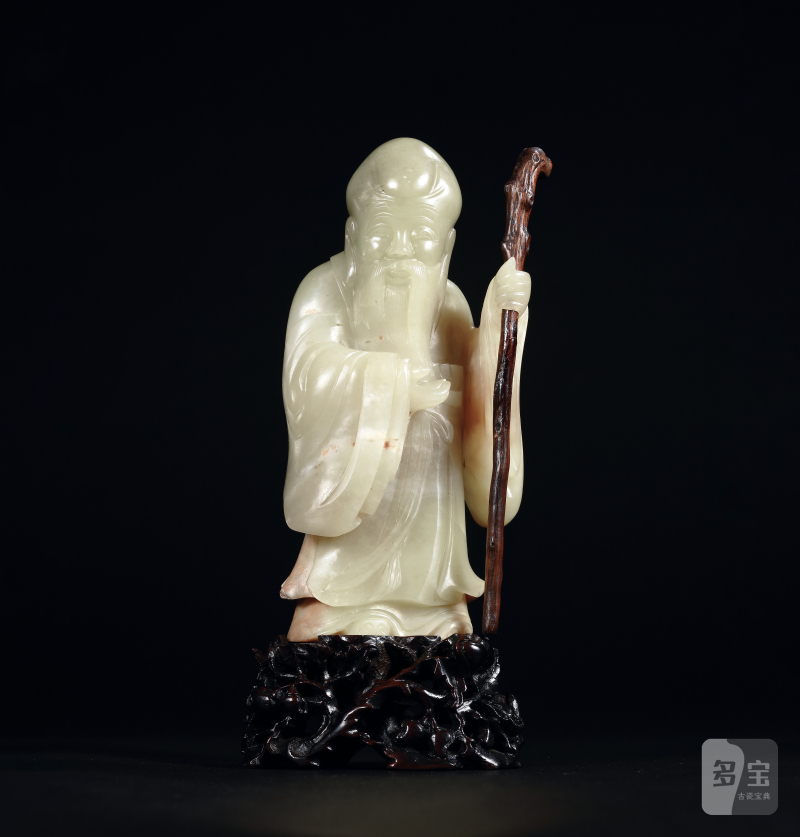 清乾隆 黄玉圆雕寿星 - 图2